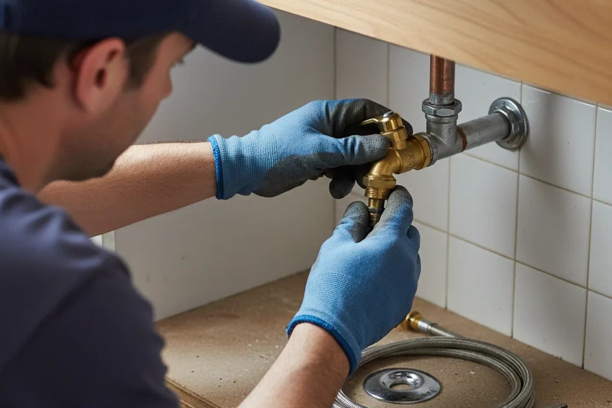 Shutoff valve and fitting work during Burst Pipe Repair in Hartsburg